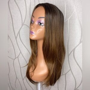 🎀 26” Caramel Brown Highlights & Darker Roots Wig w/ Layers 🎀 NWT